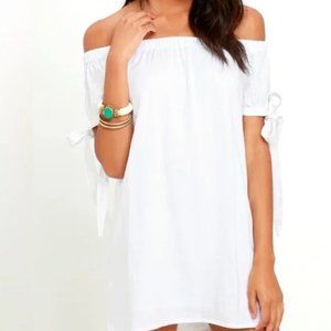 Lulu's White Off-Shoulder Mini Dress
